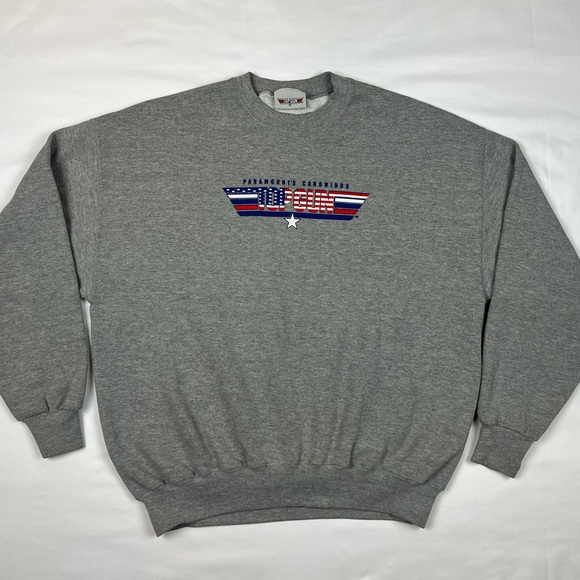 Vtg Top Gun Carowinds Mens Crewneck Sweatshirt XL 1999 Grey B8 - Picture 2 of 8